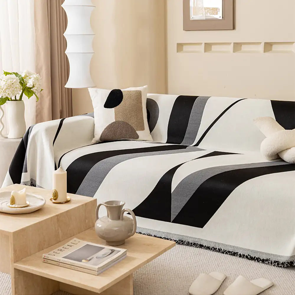 Housse de canapé universelle en chenille d’art moderne pour toutes les saisons