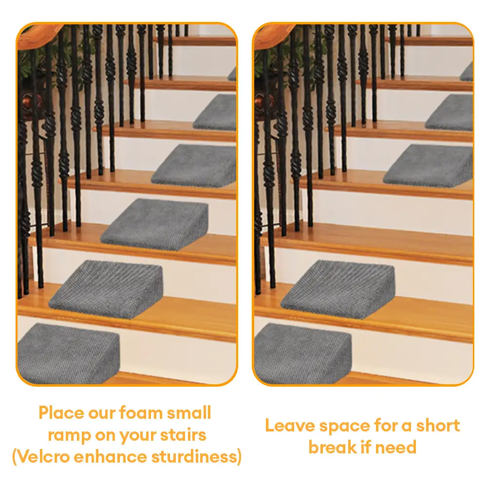 Rampes d'escalier modulaires en mousse pour chiens avec fixation Velcro