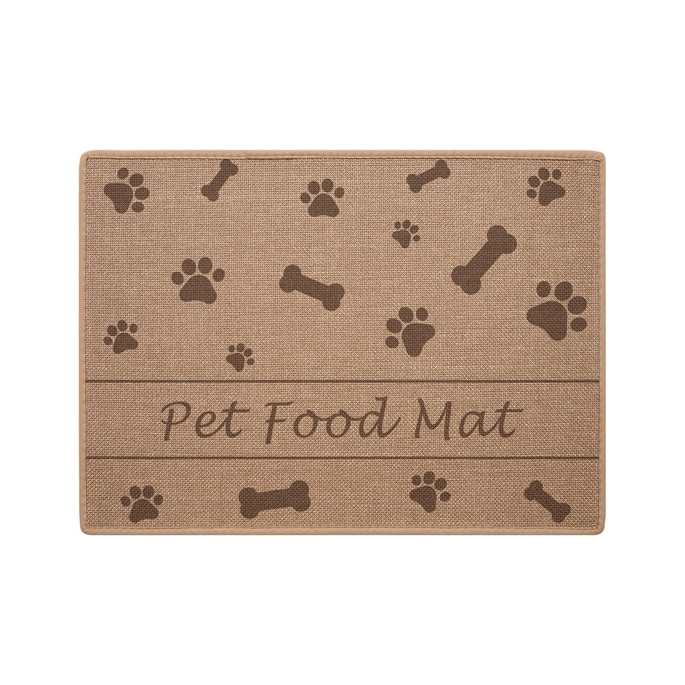 Tapis de nourrissage pour animaux antidérapant et absorbant motif pattes et os pour chien et chat