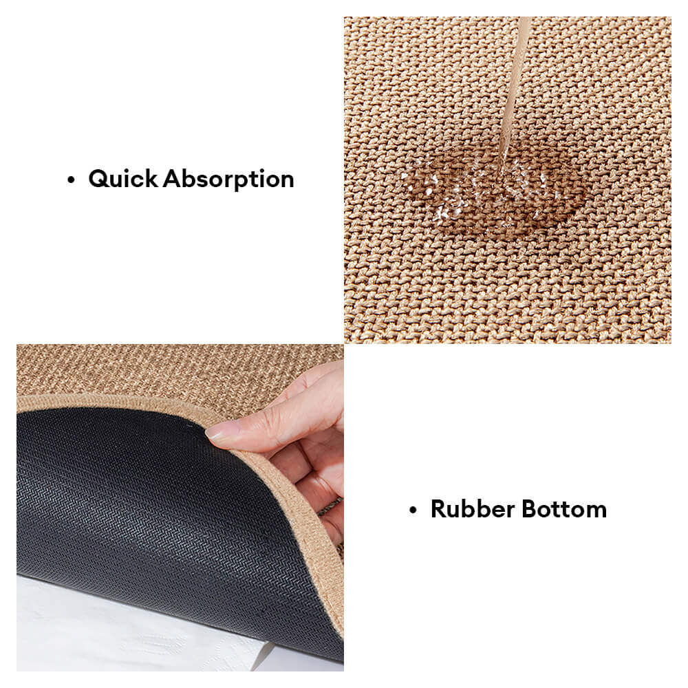 Tapis de nourrissage pour animaux antidérapant et absorbant motif pattes et os pour chien et chat