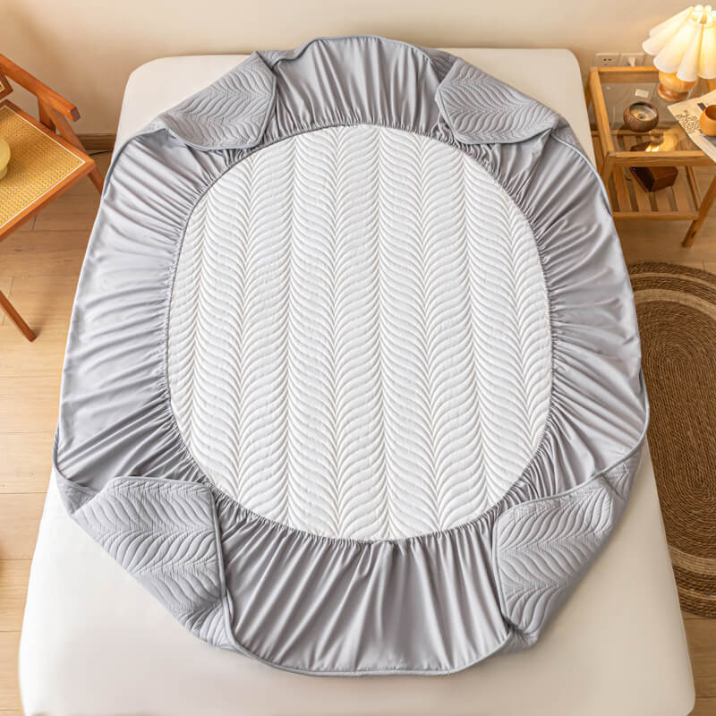 Housse de matelas imperméable matelassée pour animaux avec design à couture zippée