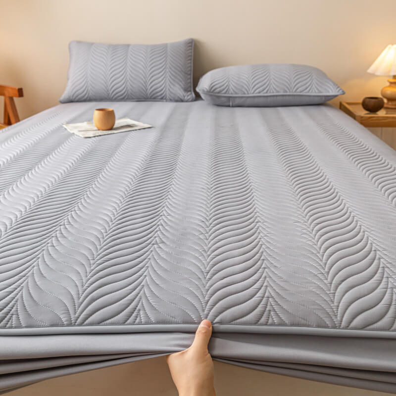 Housse de matelas imperméable matelassée pour animaux avec design à couture zippée