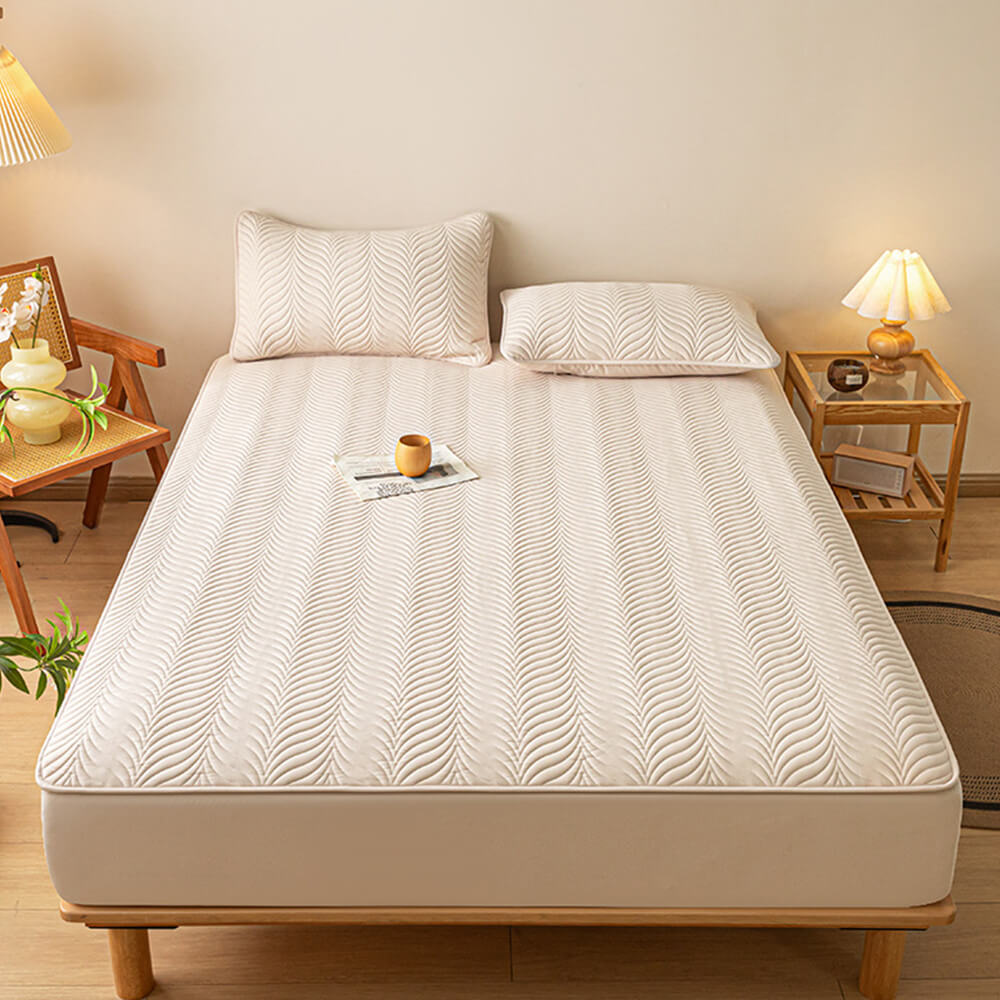 Housse de matelas imperméable matelassée pour animaux avec design à couture zippée