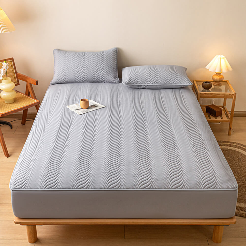 Housse de matelas imperméable matelassée pour animaux avec design à couture zippée