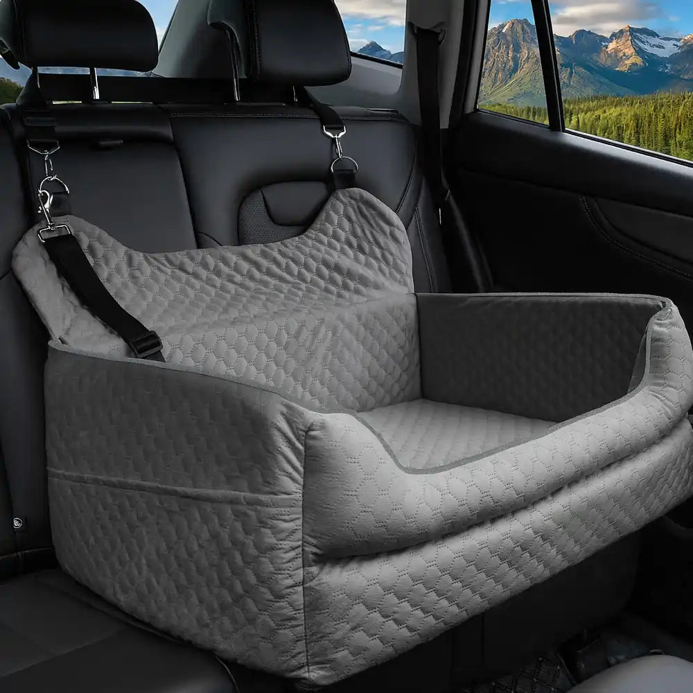 Siège auto rehausseur pour chien grand format portable lavable et sécurisé pour siège arrière