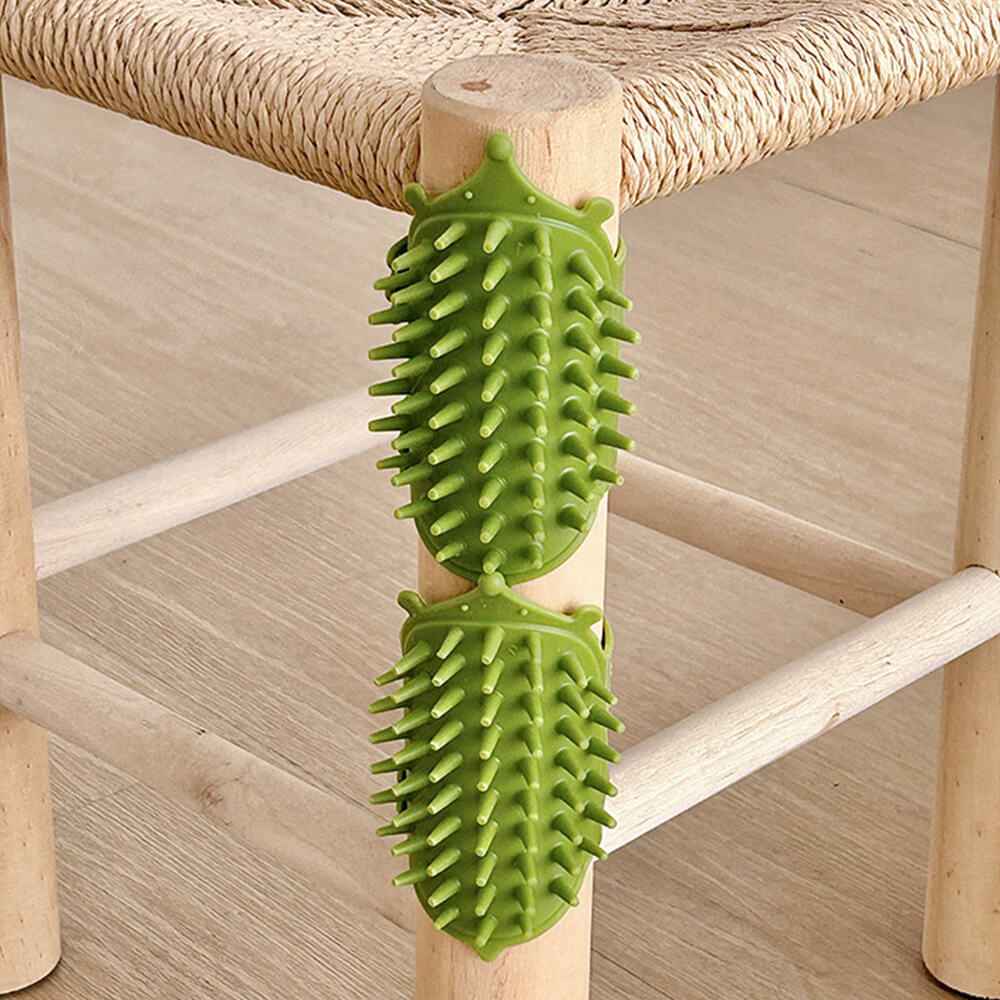 Brosse de massage pour animaux de compagnie avec pieds en caoutchouc autonettoyants