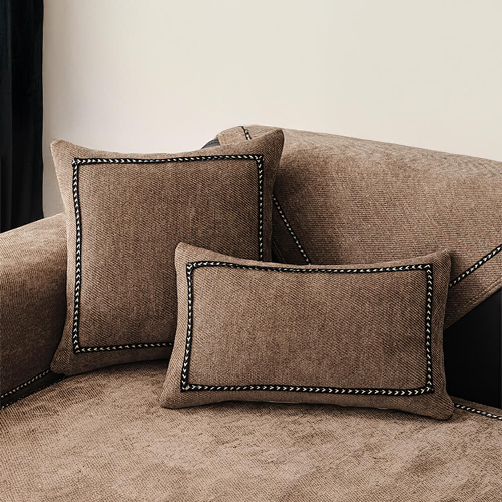 Housse de canapé en chenille antidérapante à poids élevé jacquard moderne et simple