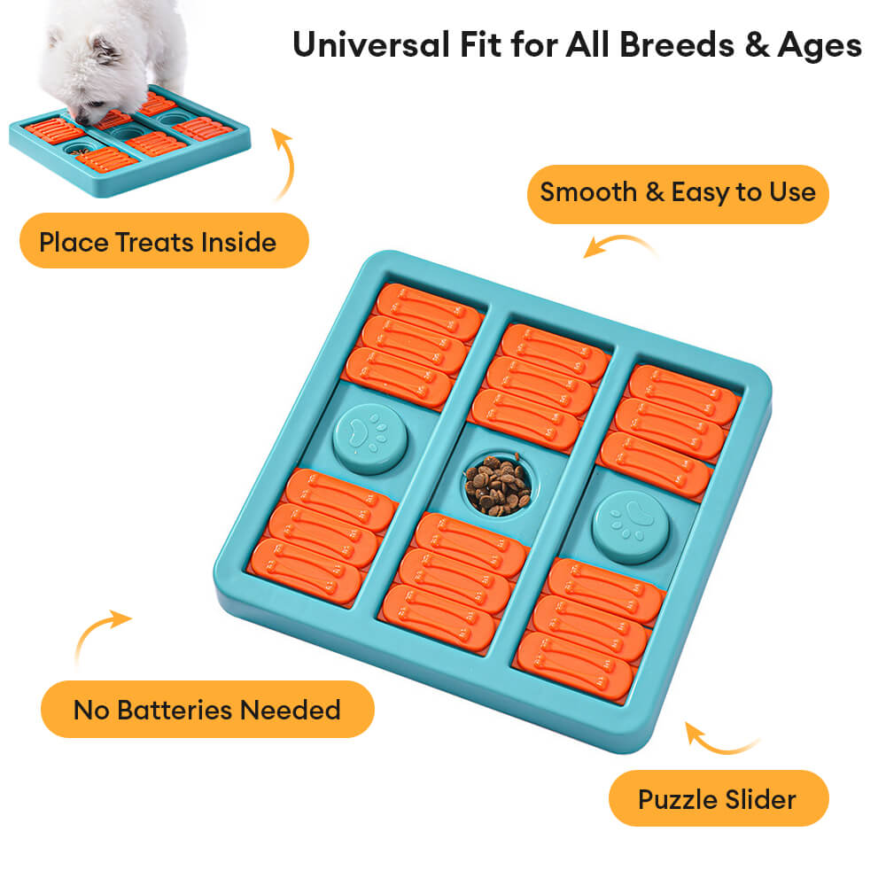 Jouet puzzle pour chien avec gamelle interactive carrée lente