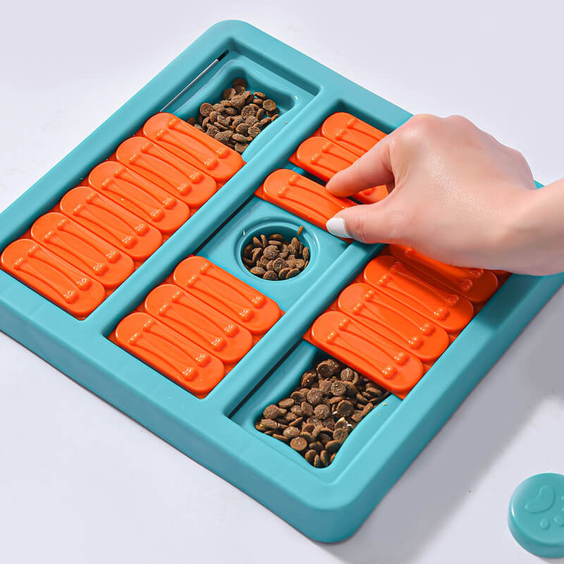 Jouet puzzle pour chien avec gamelle interactive carrée lente