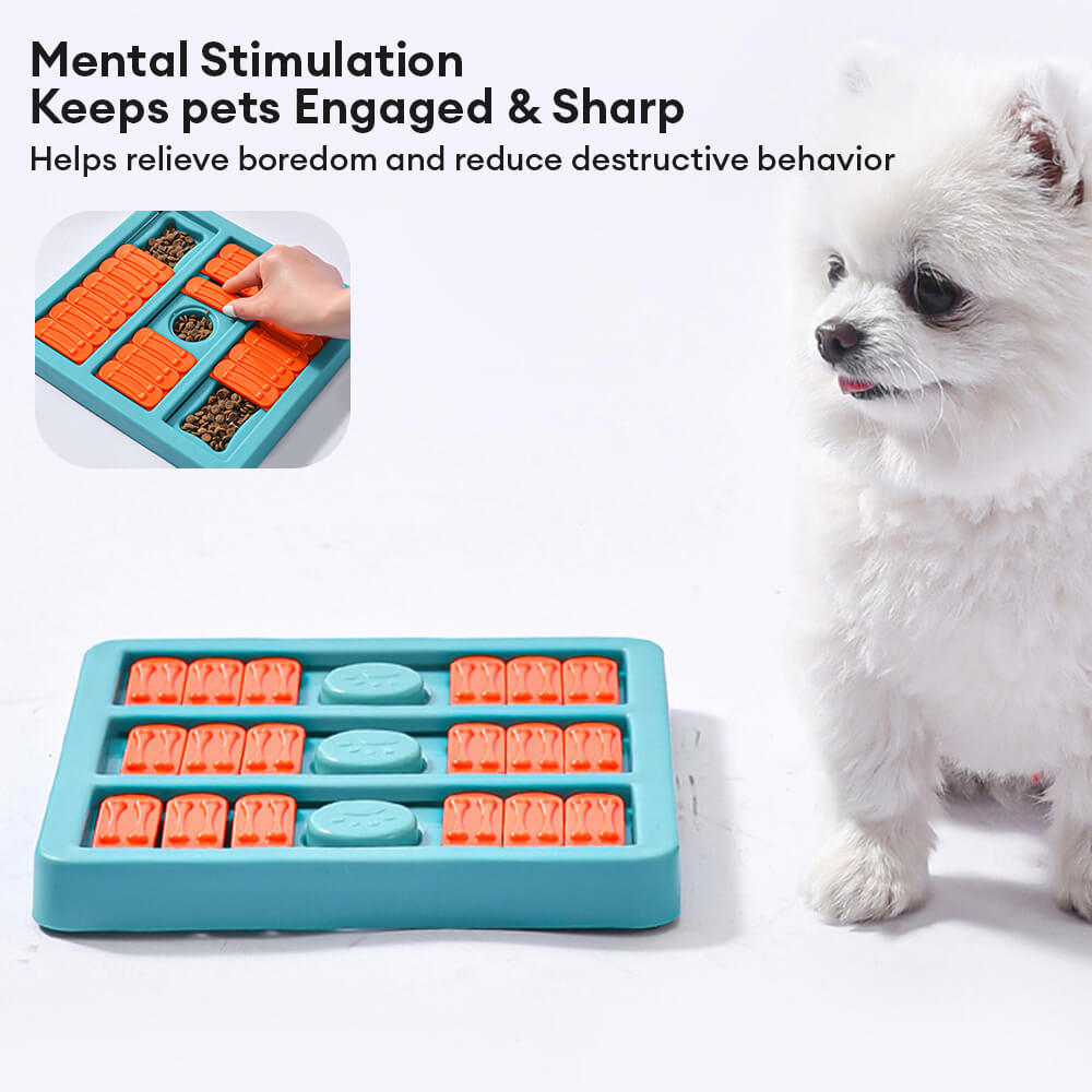 Jouet puzzle pour chien avec gamelle interactive carrée lente