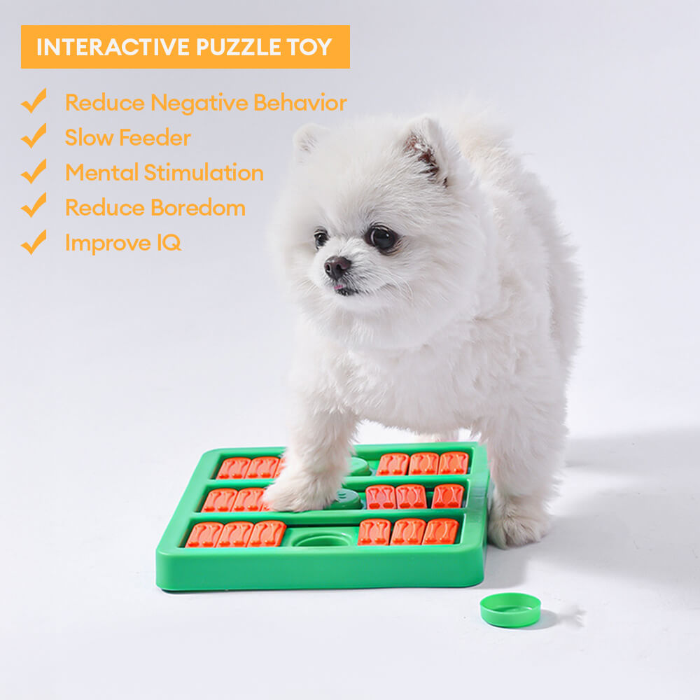 Jouet puzzle pour chien avec gamelle interactive carrée lente