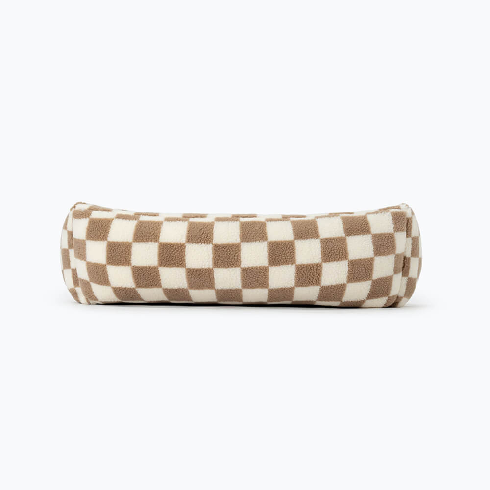 Canapé-lit pour chien amovible lavable en tissu damier élégant et chaleureux