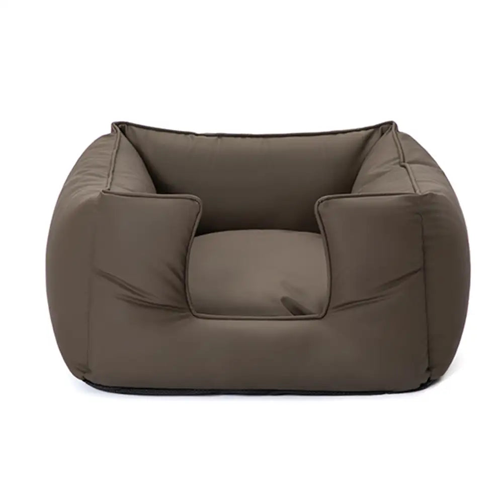 Lit pour chien carré en tissu technologique apaisant imperméable et résistant aux rayures