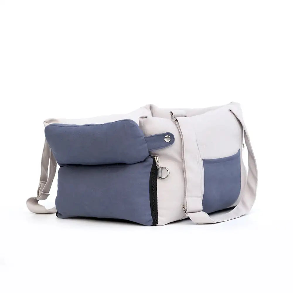 Sac de voyage pour chien à double usage avec doublure épaisse pour siège de voiture et console centrale