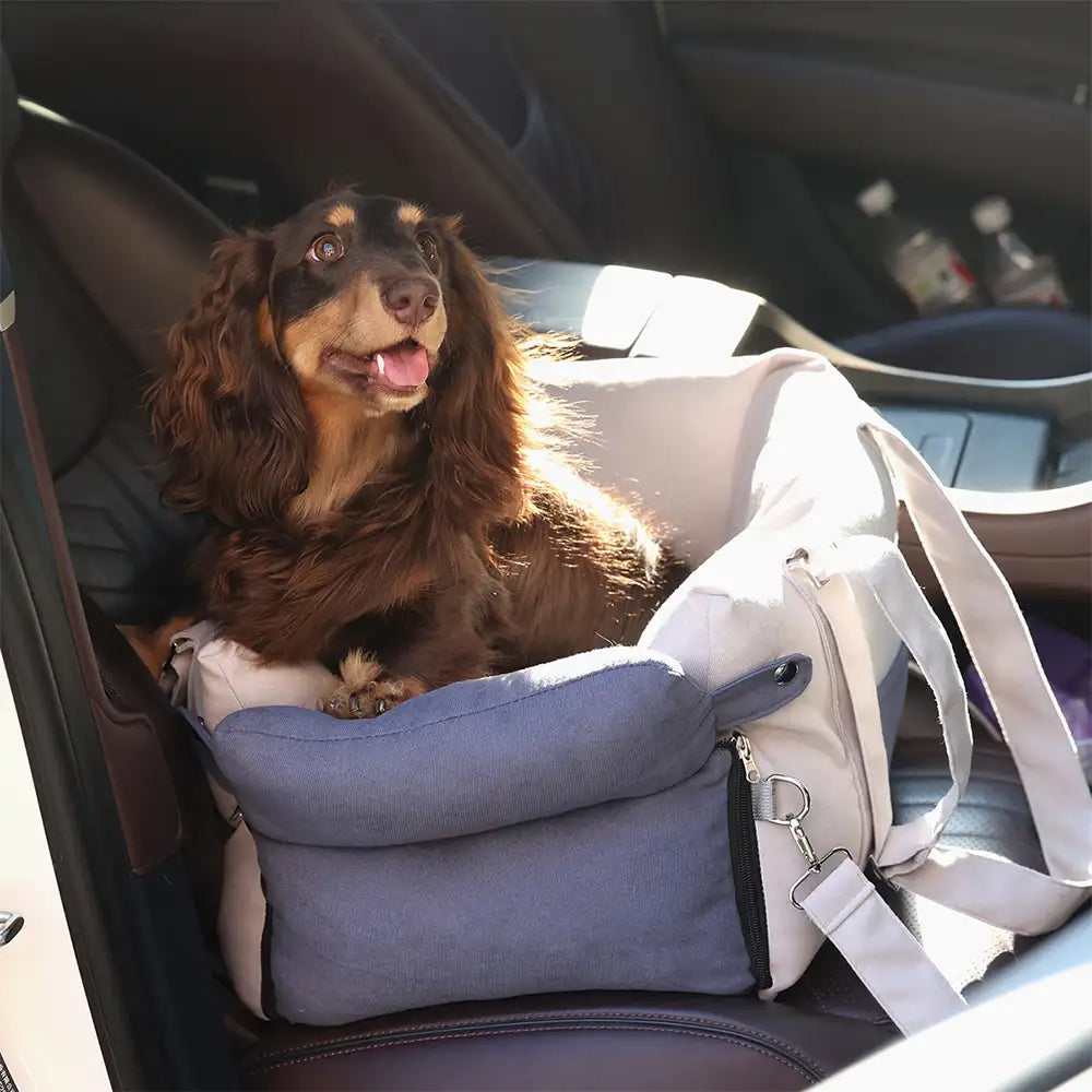Sac de voyage pour chien à double usage avec doublure épaisse pour siège de voiture et console centrale