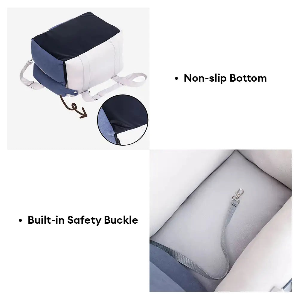 Sac de voyage pour chien à double usage avec doublure épaisse pour siège de voiture et console centrale
