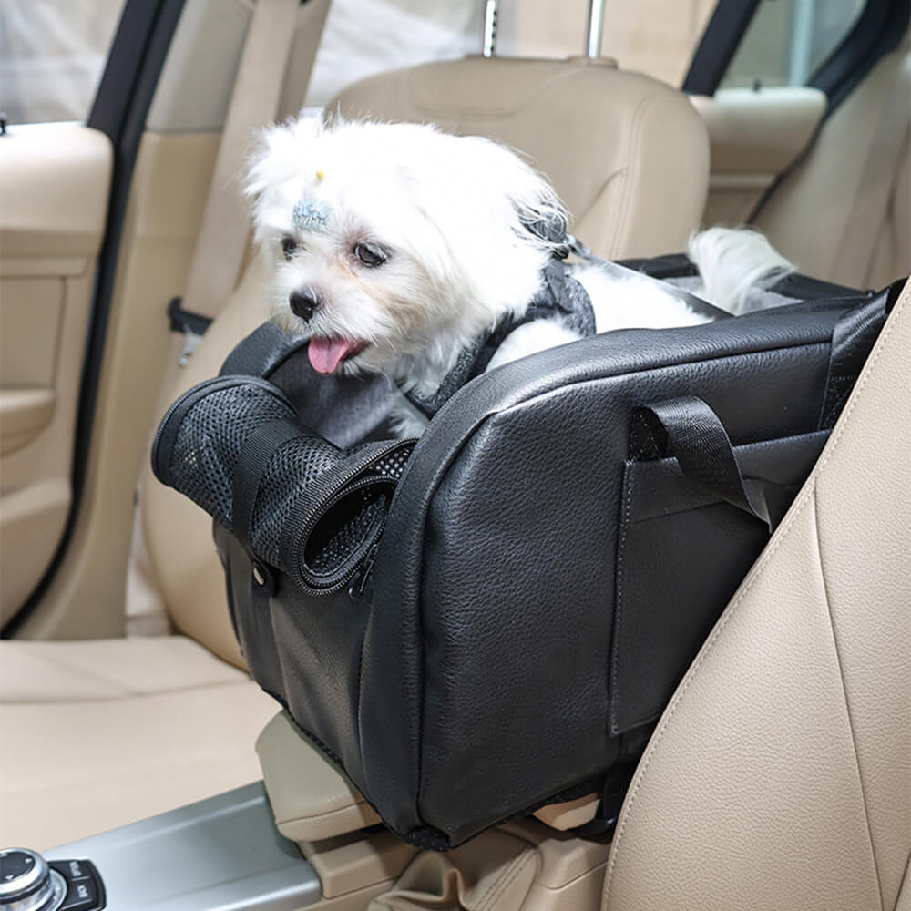 Siège auto détachable surélevé pour petits chiens console centrale