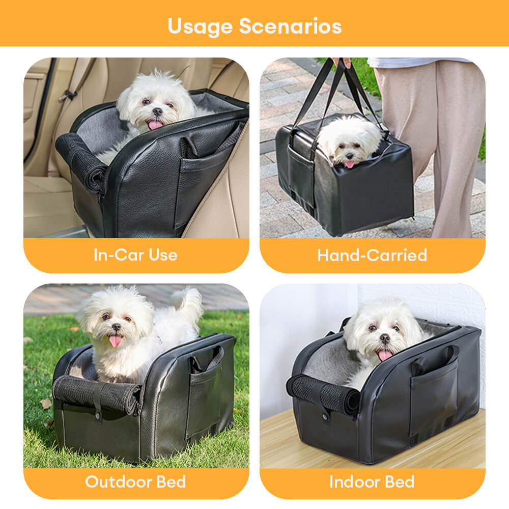 Siège auto détachable surélevé pour petits chiens console centrale
