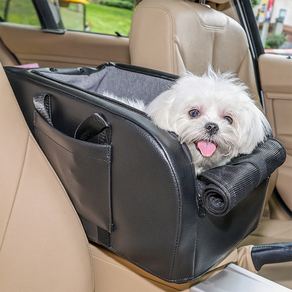Siège auto détachable surélevé pour petits chiens console centrale
