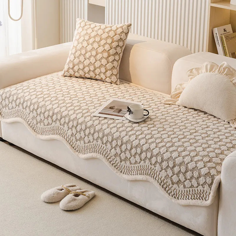 Housse de canapé en chenille style vintage classique résistante aux éraflures