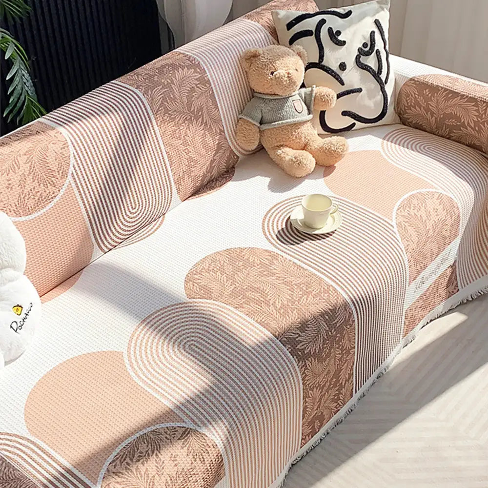 Housse canapé en tissu gaufré respirant doux pour la peau