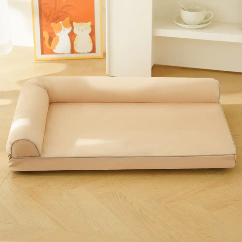 Lit orthopédique en mousse à mémoire étanche avec côtés en L pour grand chien