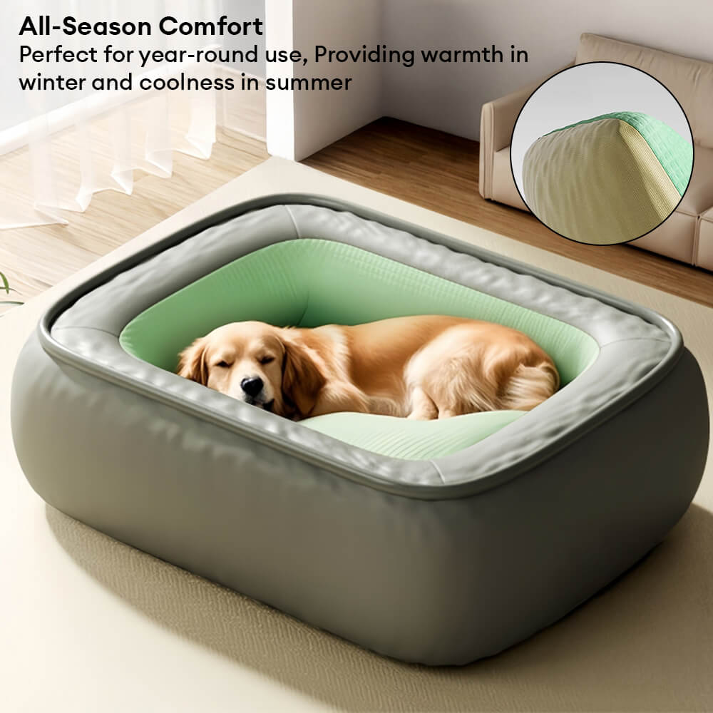 Lit pour chien en cuir PU imperméable antidérapant résistant aux rayures avec soutien complet