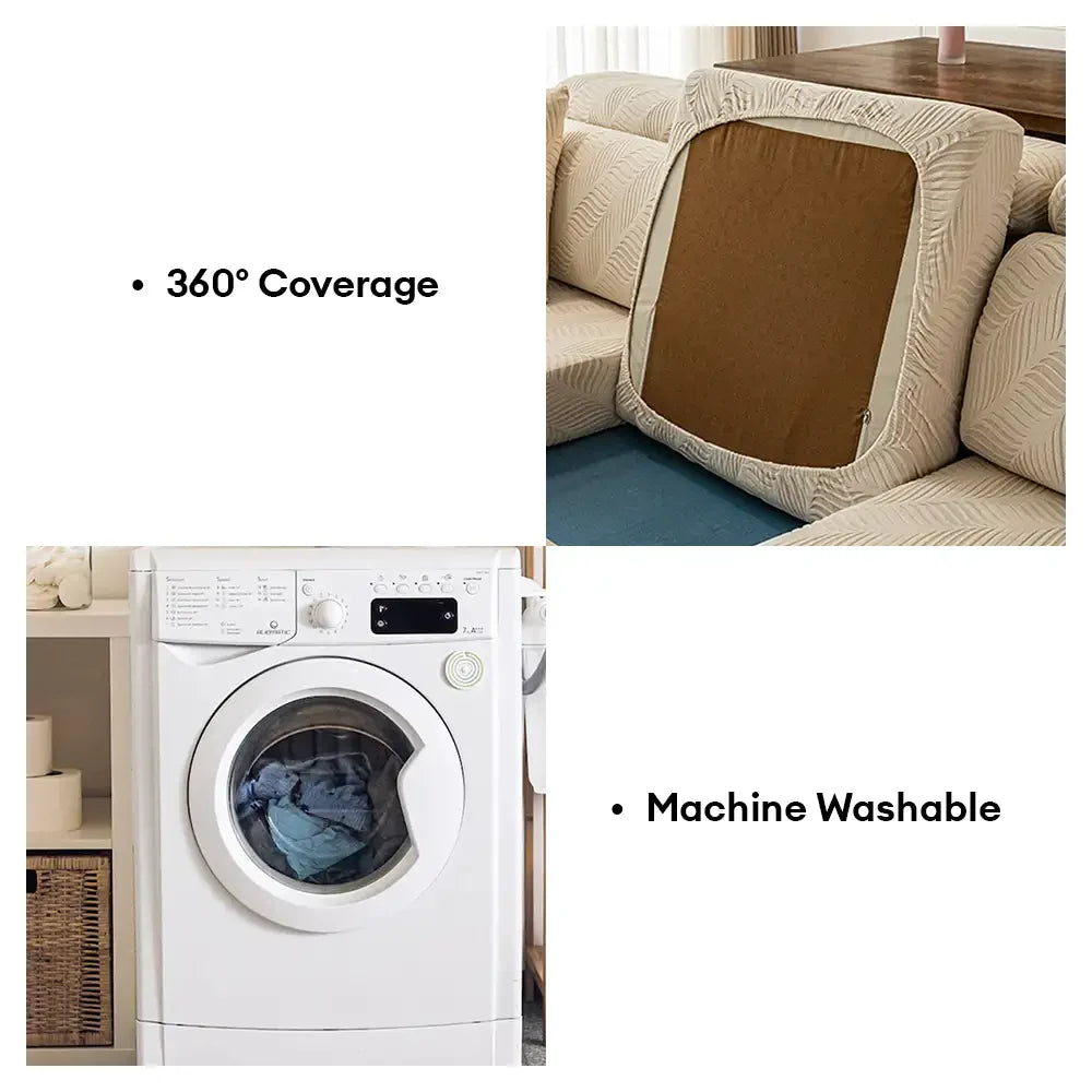 Housse de canapé complète en polaire jacquard à motifs vagues avec protection antistatique