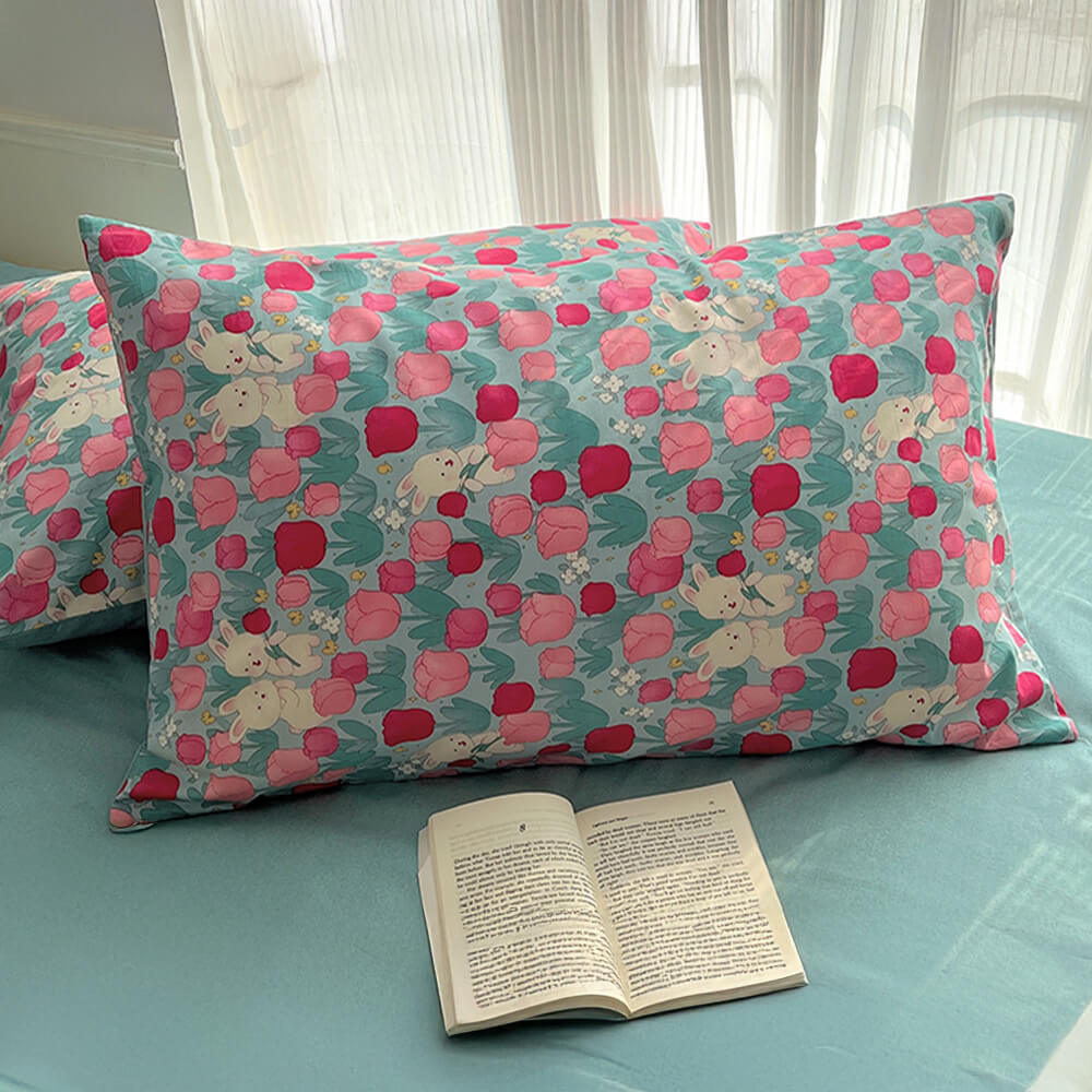 Parure de draps en coton floral respirant