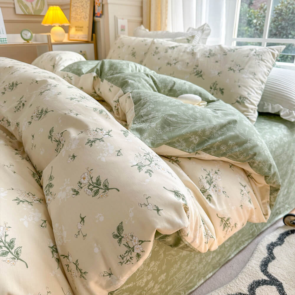 Parure de draps en coton floral respirant