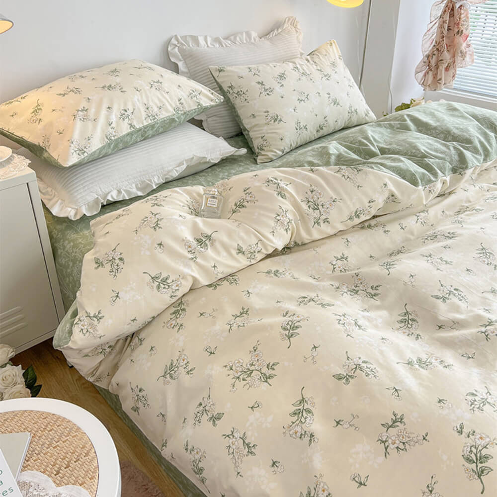 Parure de draps en coton floral respirant