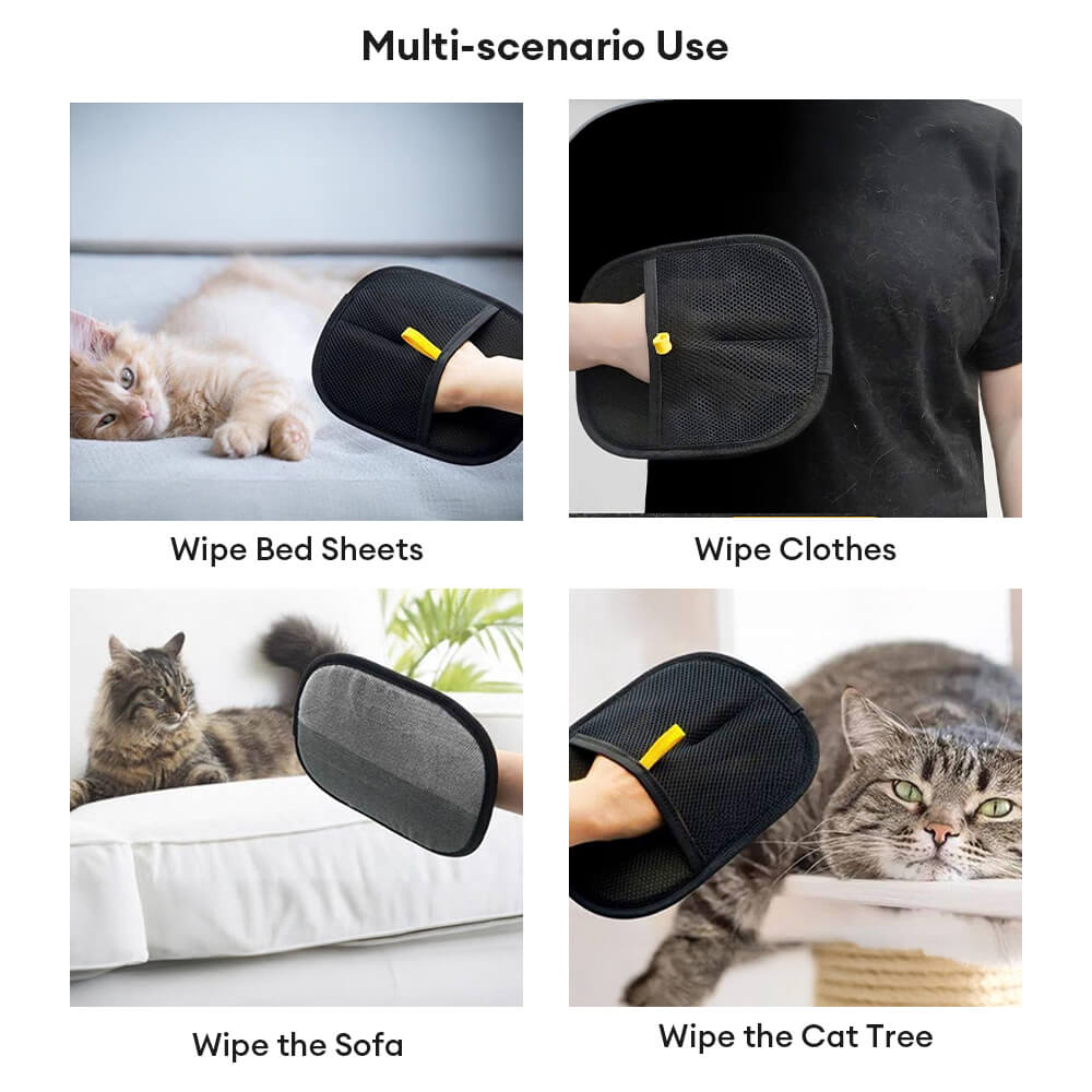 Gant de nettoyage double face pour poils d’animaux fibres électrostatiques-Exclusif app