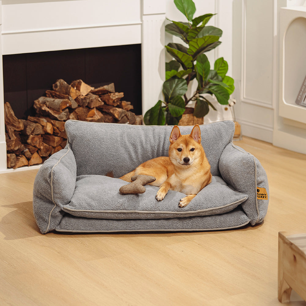 Couverture du Lit - Canapé-lit rayé tendance en fausse laine d'agneau double couche