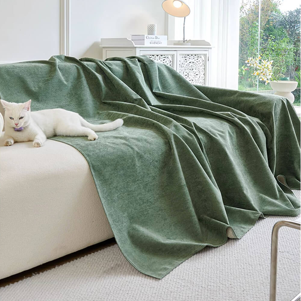 Housse de canapé douce et imperméable résistante aux rayures et sans peluches