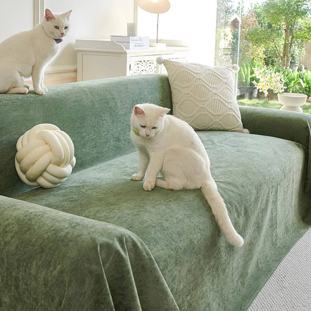Housse de canapé douce et imperméable résistante aux rayures et sans peluches