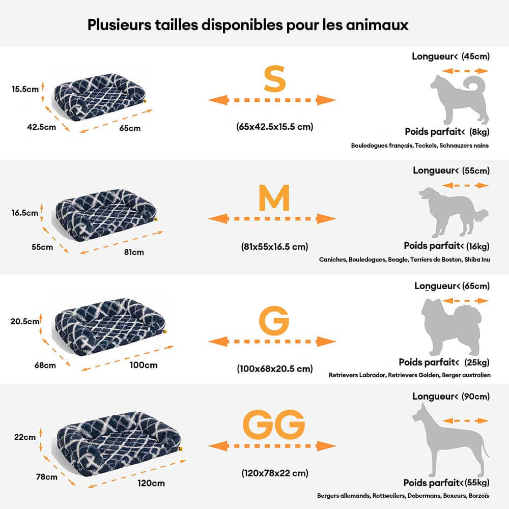Canapé-lit orthopédique classique pour chien à carreaux - Confort douillet