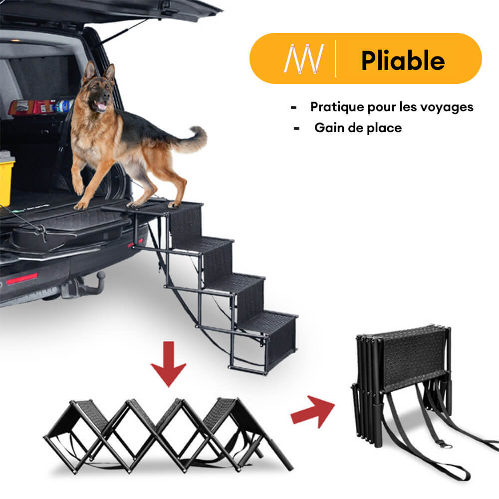 Escaliers pour chiens pliants et portables à 4 étapes antidérapants
