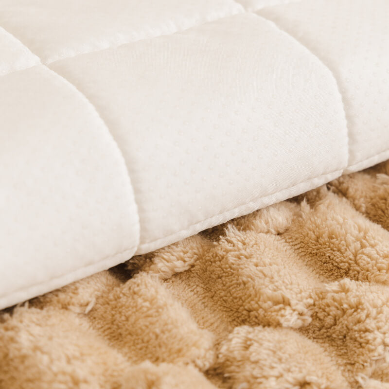 Matelas pour animaux en peluche épaisse motif nid d’abeille housse de canapé décorative douce
