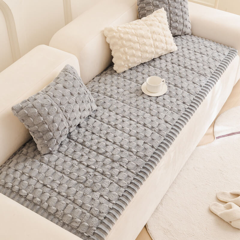 Matelas pour animaux en peluche épaisse motif nid d’abeille housse de canapé décorative douce