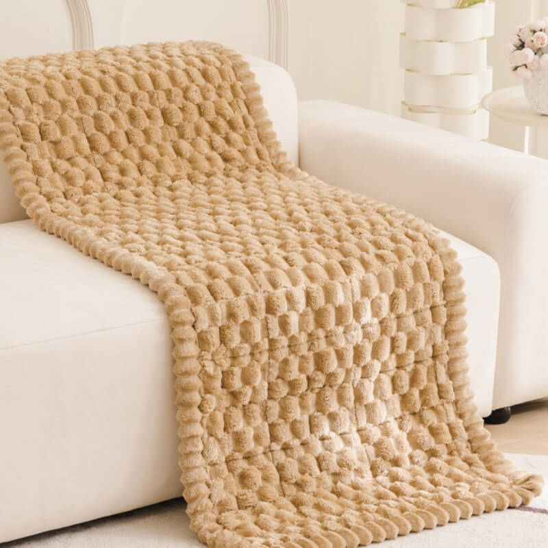 Matelas pour animaux en peluche épaisse motif nid d’abeille housse de canapé décorative douce