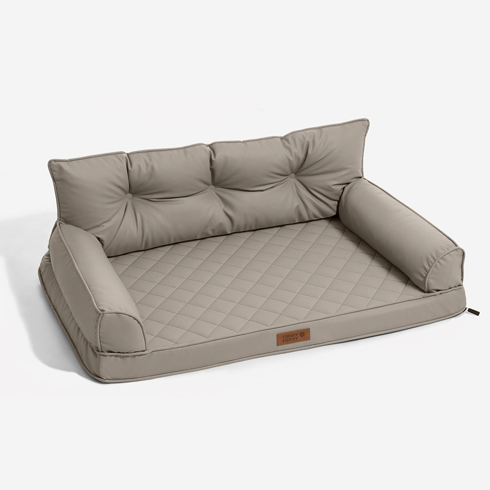 Luxe lit pour chien grand en simili cuir pliable orthopédique - CoreLounge