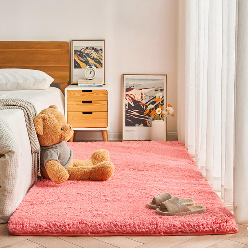 Tapis de chevet en peluche épaisse - Tapis extra doux et confortable