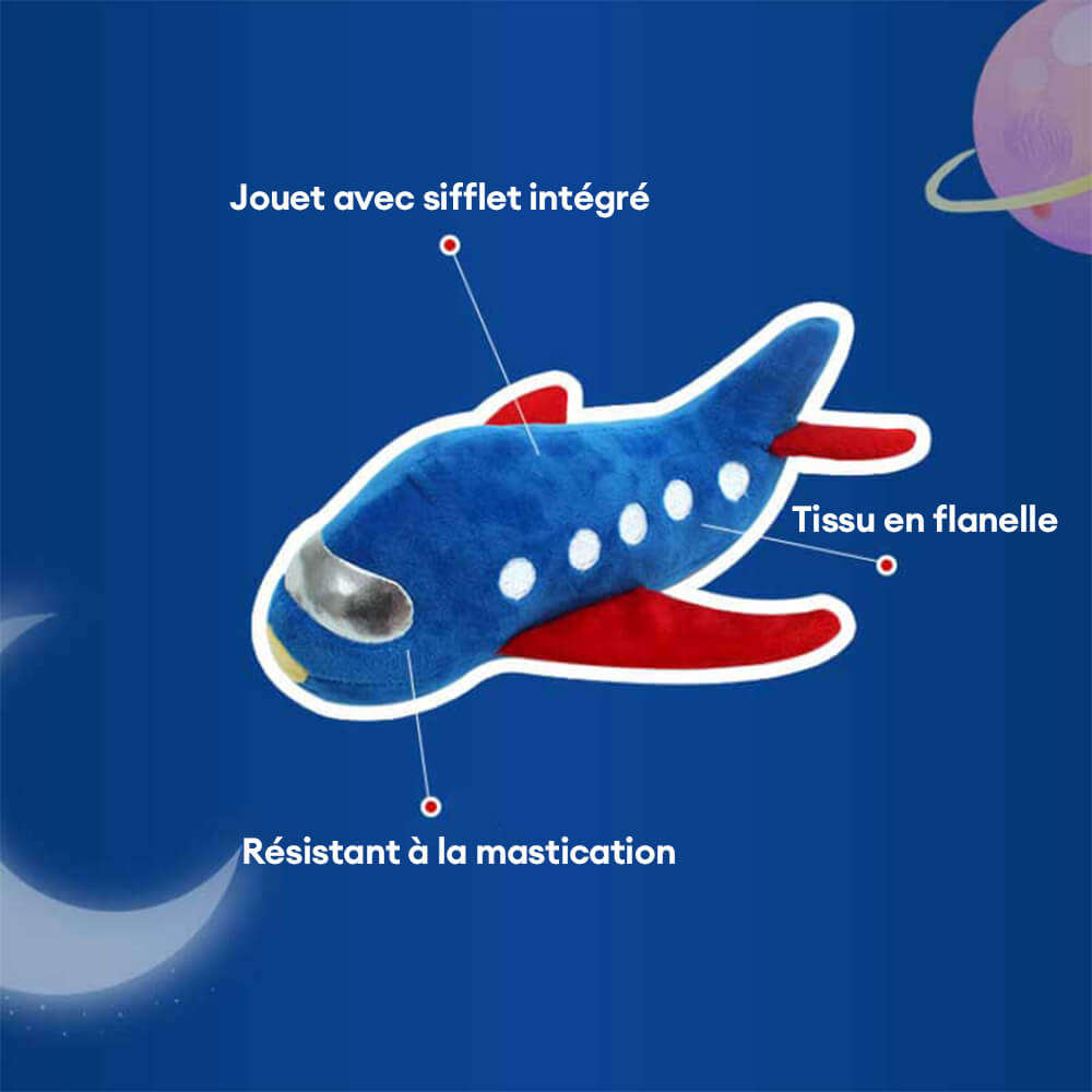 Jouet en Forme de Fusée Avion Squeaky pour Chien