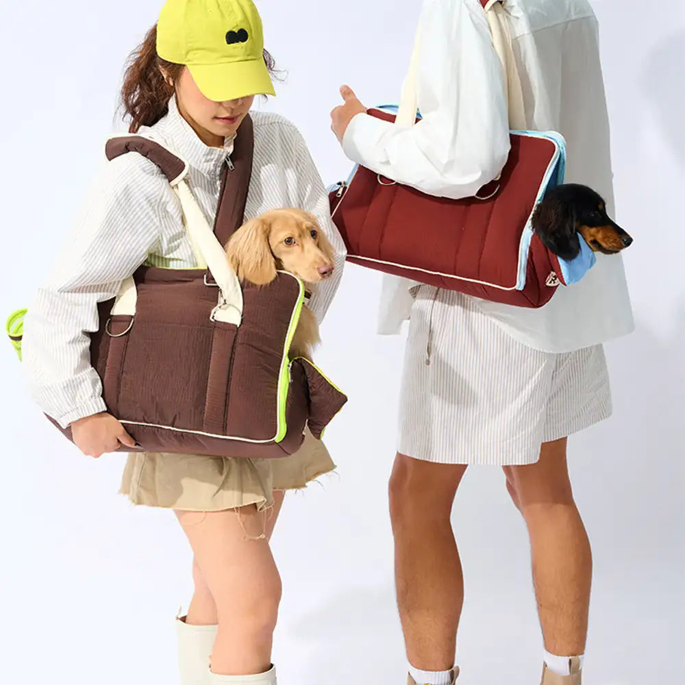 Sac de transport pour animaux de compagnie multifonctionnel en blocs de couleurs pour les navetteurs urbains