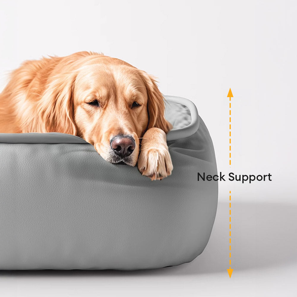 Lit pour chien en cuir PU imperméable antidérapant résistant aux rayures avec soutien complet