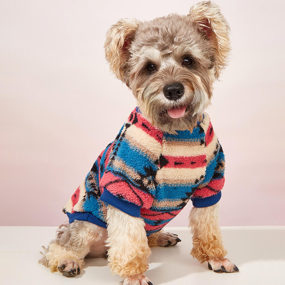 Pull rayé coloré pour chien vêtement d’hiver confortable et tendance-Exclusif app