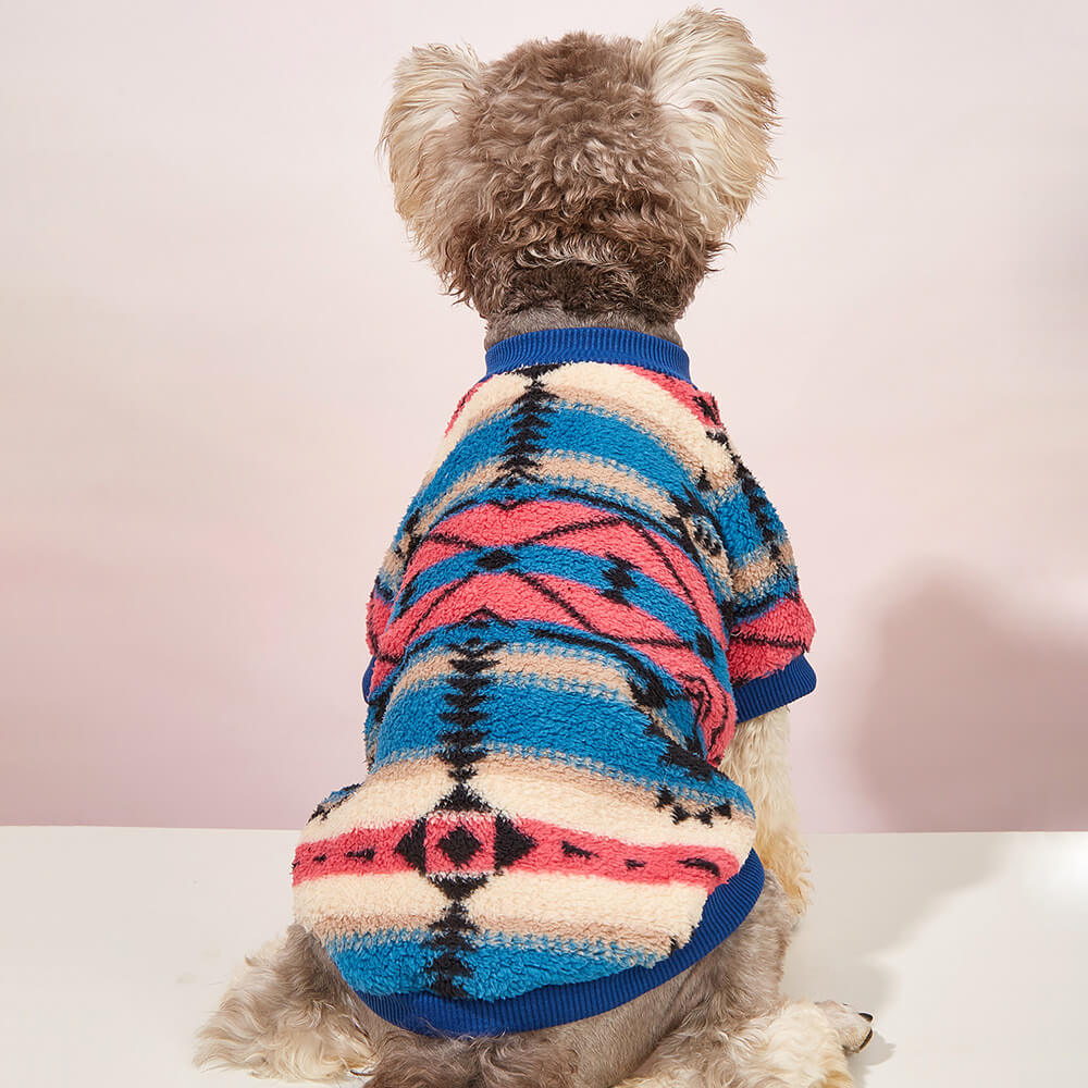 Pull rayé coloré pour chien vêtement d’hiver confortable et tendance-Exclusif app
