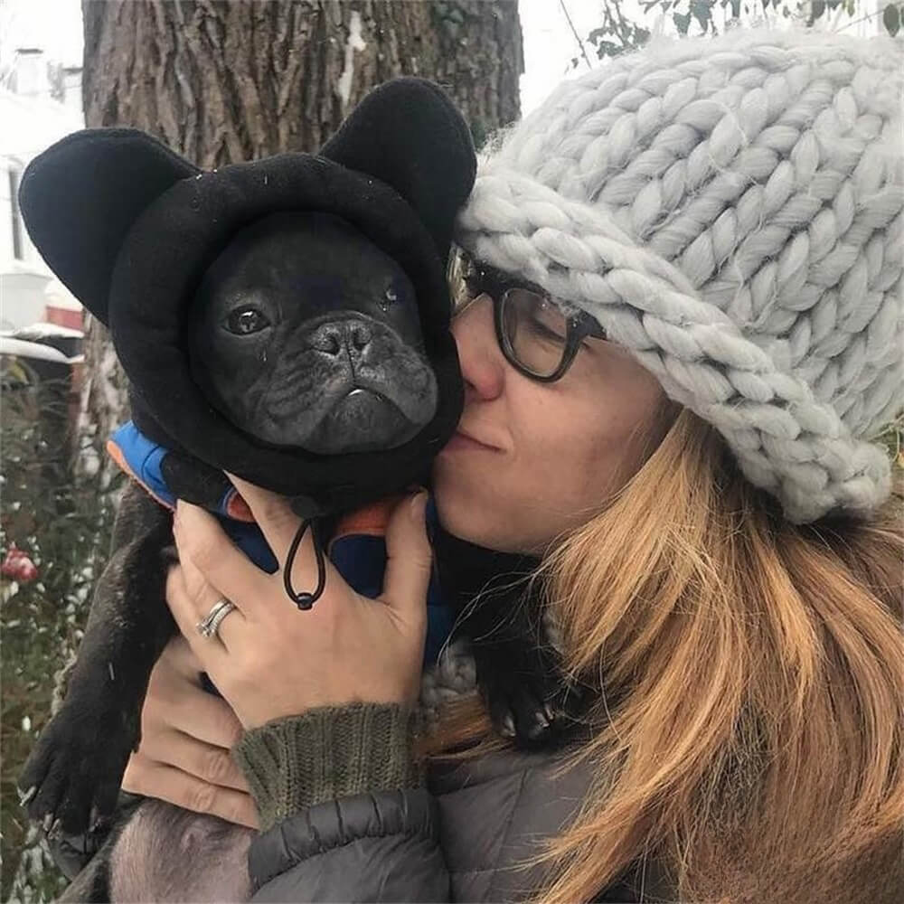 Capuche polaire chien oreilles d'ours couvre-chef hiver amusant confortable