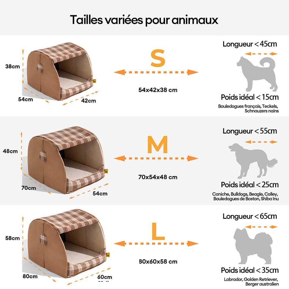 Lit orthopédique pour chien Classic Plaid House retraite chaleureuse