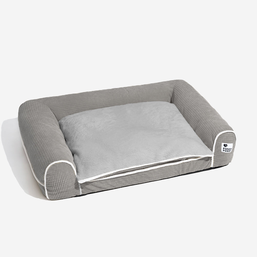Canapé-lit orthopédique double couche en flanelle pour chien